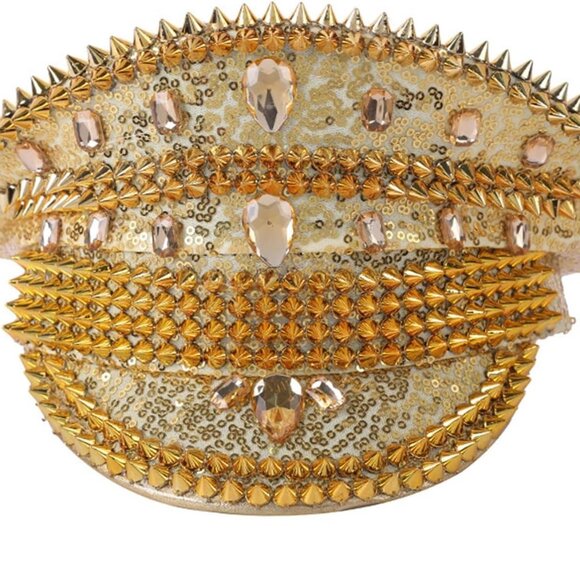 ✨ Tipsy Elves Gold Sequin Spiked Captain Hat | Festival / Cosplay - Picture 3 of 9